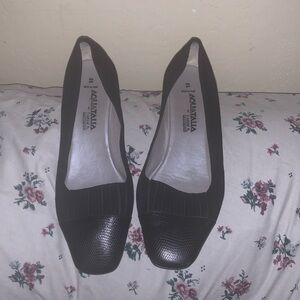 Aquatalia by Marvin K Sacchetto Slip On Wedge Size 8.5 Suede Leather Cap Toe